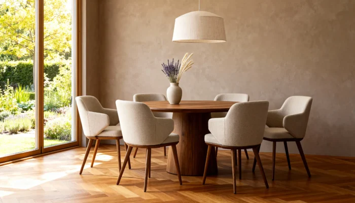 Стільці для кухні Bliss у природному інтер’єрі з панорамними вікнами