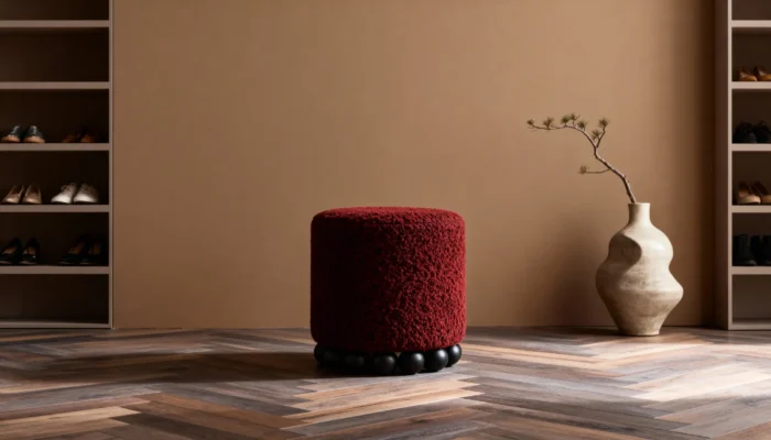 Пуф Puffo Ruby — дизайнерський пуф у бордовому кольорі
