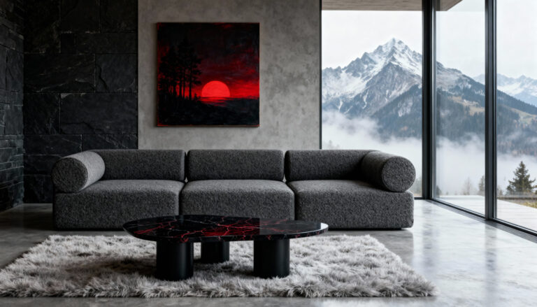 Сірий диван трансформер у сучасній вітальні KAIZEN