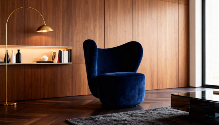 Ергономічне крісло офісне у сучасному кабінеті з футуристичним інтер’єром KAIZEN