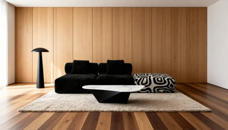 корпоративні дивани в офісному просторі з мінімалістичним дизайном і акцентним принтом