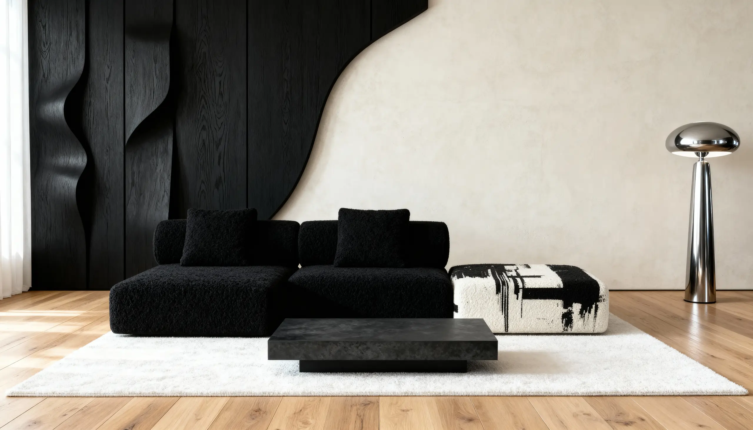 Дивани в корпоративному стилі в мінімалістичному бізнес-інтер’єрі