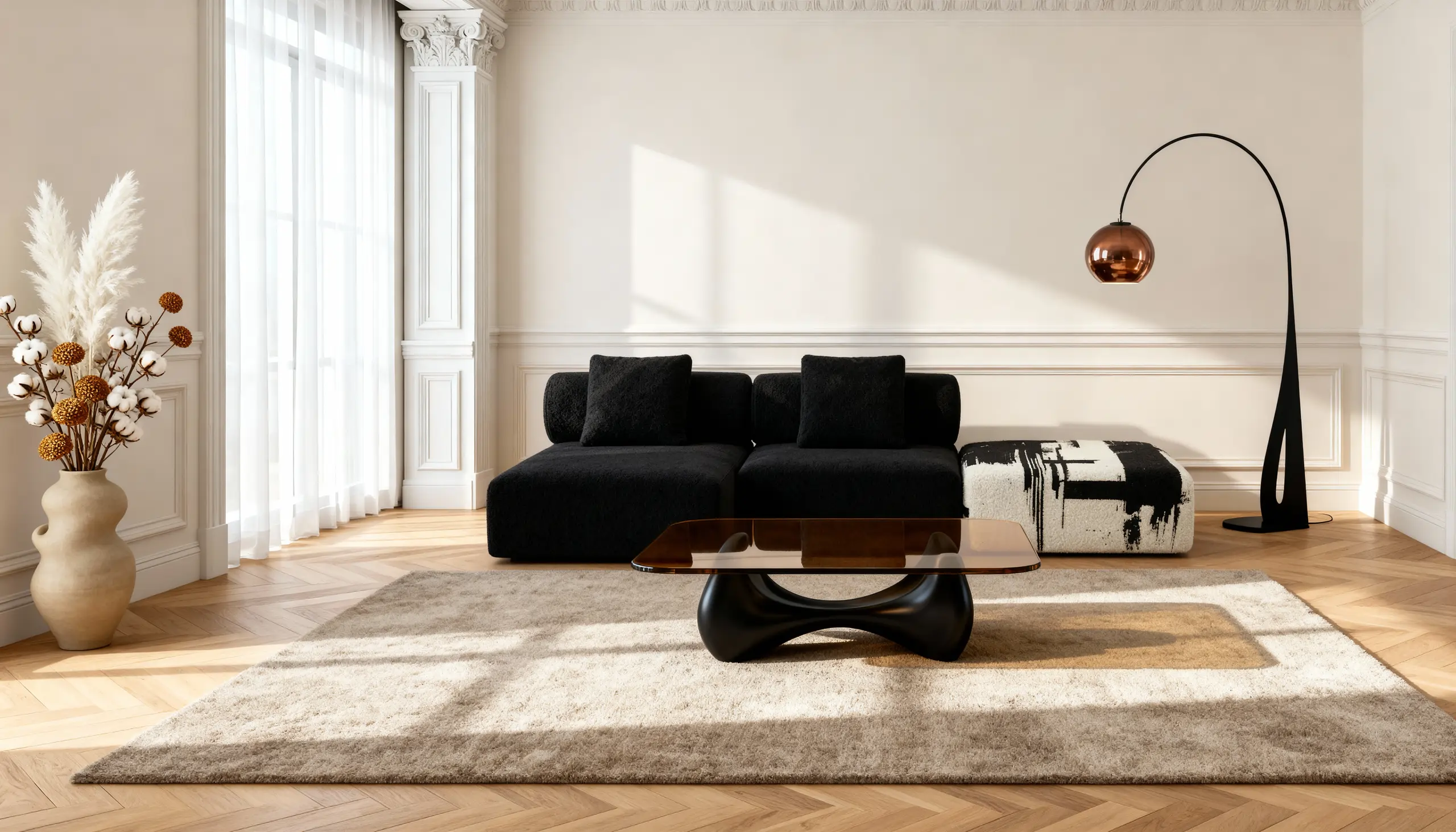 Диван у фірмовому стилі в сучасному бізнес-інтер’єрі