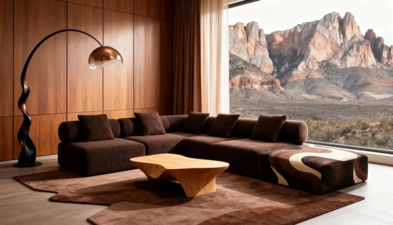 Дивани для відвідувачів у бізнес-просторі з видом на гори