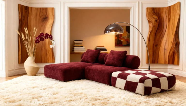 диван з принтом у сучасному дизайнерському інтер’єрі